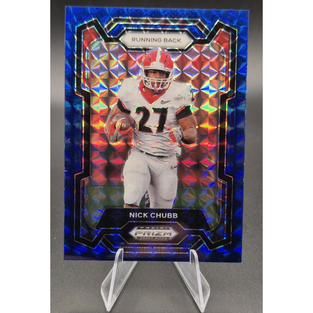 2024 Panini Prizm Draft Nick Chubb #29 Blue Mosaic Prizm /89 Browns Texans
